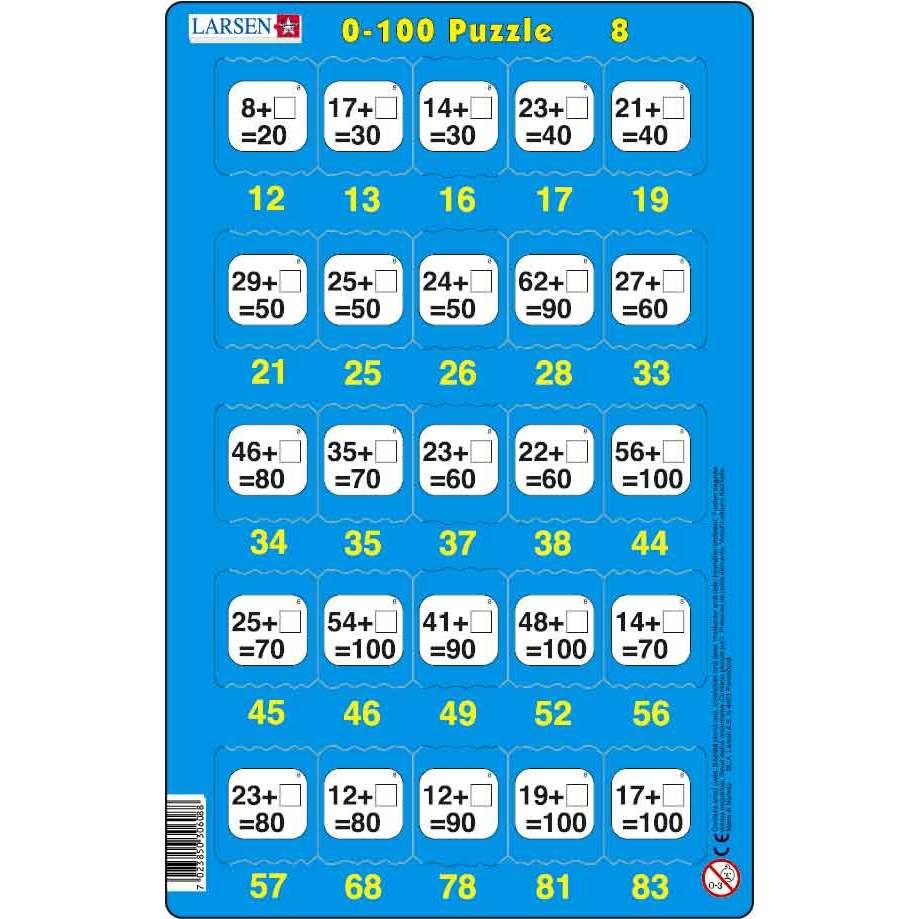Set 16 Puzzle-uri 0 - 100, 25 Piese Larsen LRP48