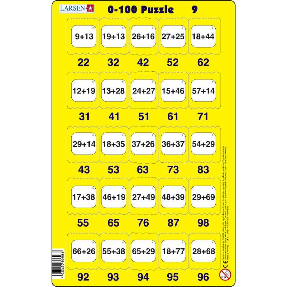 Set 16 Puzzle-uri 0 - 100, 25 Piese Larsen LRP48
