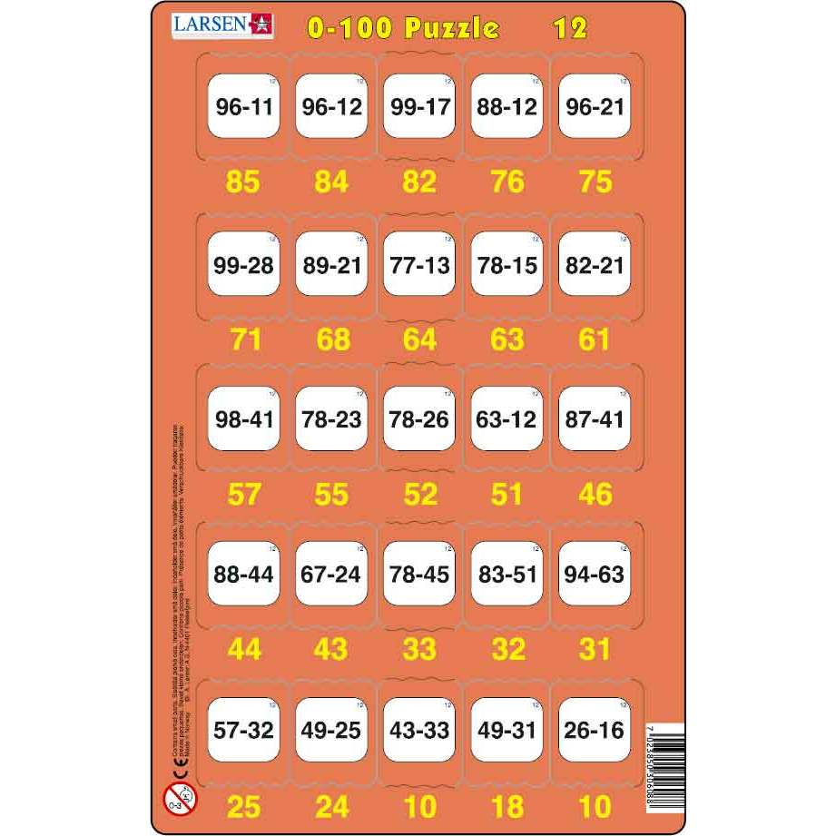 Set 16 Puzzle-uri 0 - 100, 25 Piese Larsen LRP48