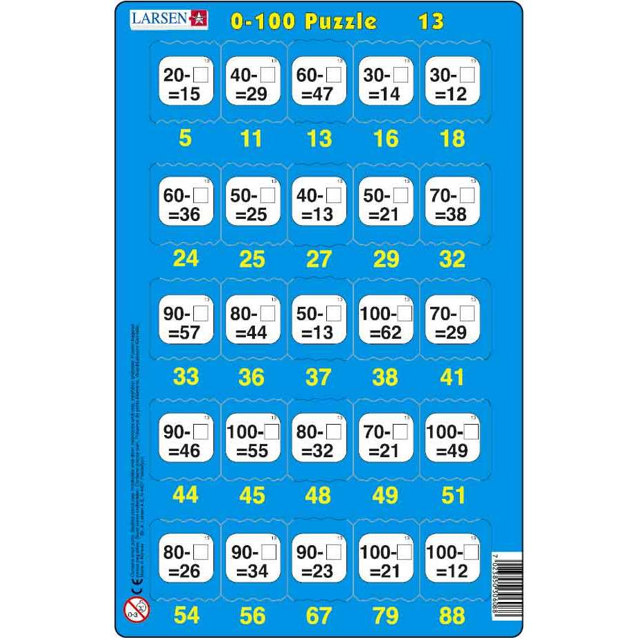 Set 16 Puzzle-uri 0 - 100, 25 Piese Larsen LRP48