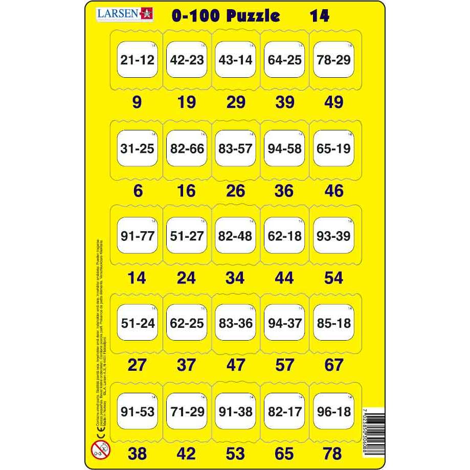 Set 16 Puzzle-uri 0 - 100, 25 Piese Larsen LRP48