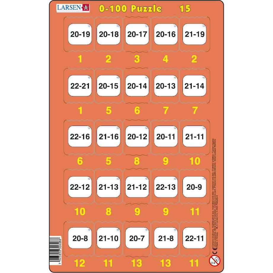 Set 16 Puzzle-uri 0 - 100, 25 Piese Larsen LRP48