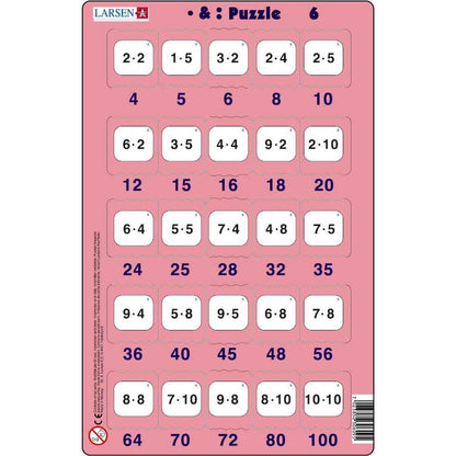 Set 16 Puzzle-uri Inmultire si Impartire, 25 Piese Larsen LRP49
