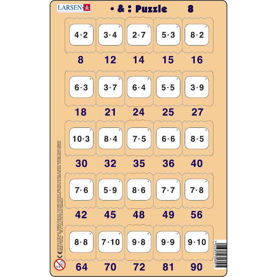 Set 16 Puzzle-uri Inmultire si Impartire, 25 Piese Larsen LRP49