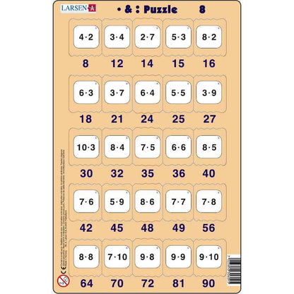 Set 16 Puzzle-uri Inmultire si Impartire, 25 Piese Larsen LRP49