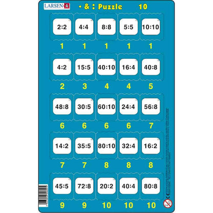 Set 16 Puzzle-uri Inmultire si Impartire, 25 Piese Larsen LRP49