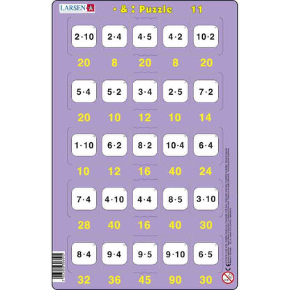 Set 16 Puzzle-uri Inmultire si Impartire, 25 Piese Larsen LRP49