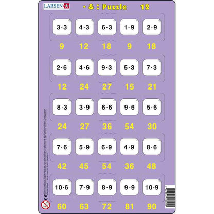 Set 16 Puzzle-uri Inmultire si Impartire, 25 Piese Larsen LRP49