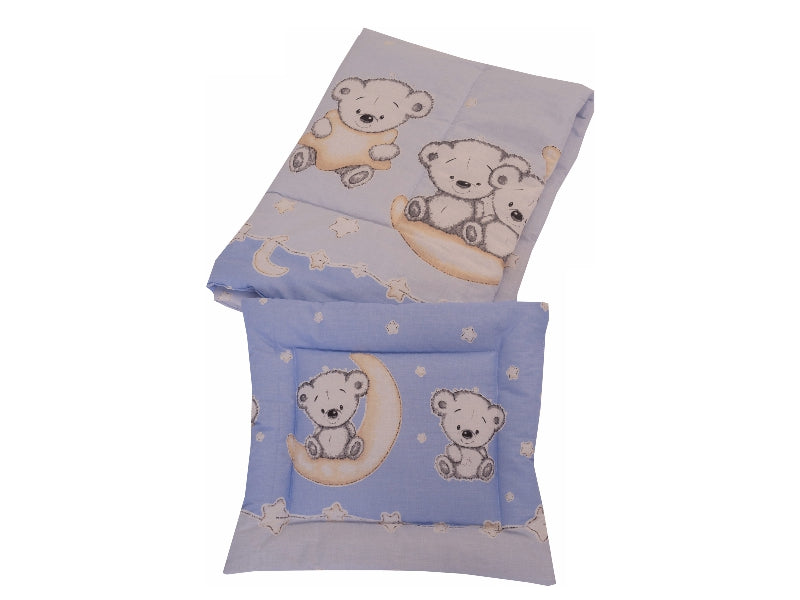Lenjerie MyKids Bear On Moon Blue M2 4+1 Piese 120x60