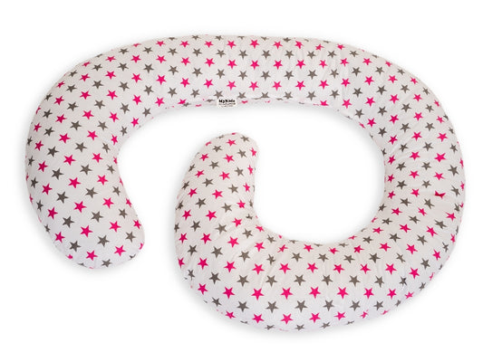 Perna De Alaptare Multifunctionala MyKids White Grey-Pink