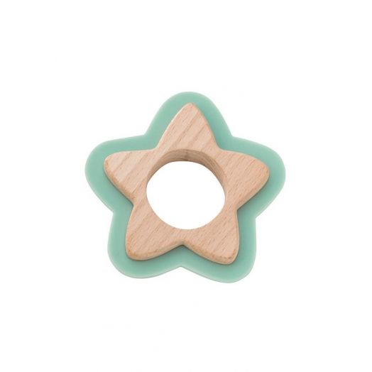 Jucarie naturala pentru dentitie Star Verde Saro Baby