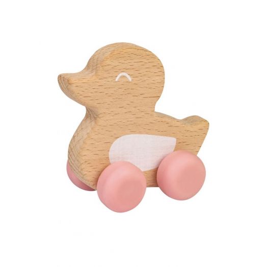 Jucarie naturala Ducky Teether Roz Saro Baby
