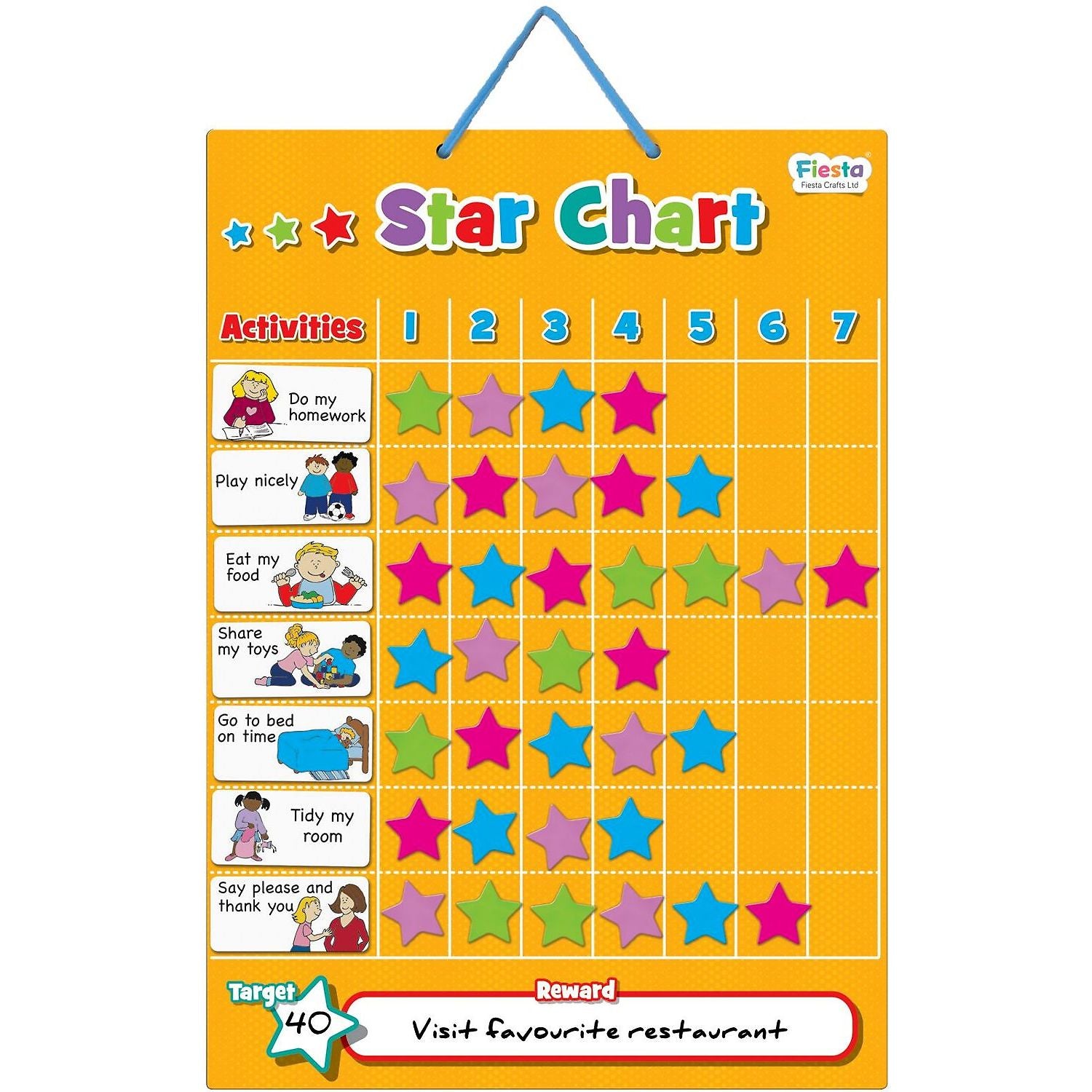 Grafic magnetic de recompense cu stelute Fiesta Crafts FCT-2338
