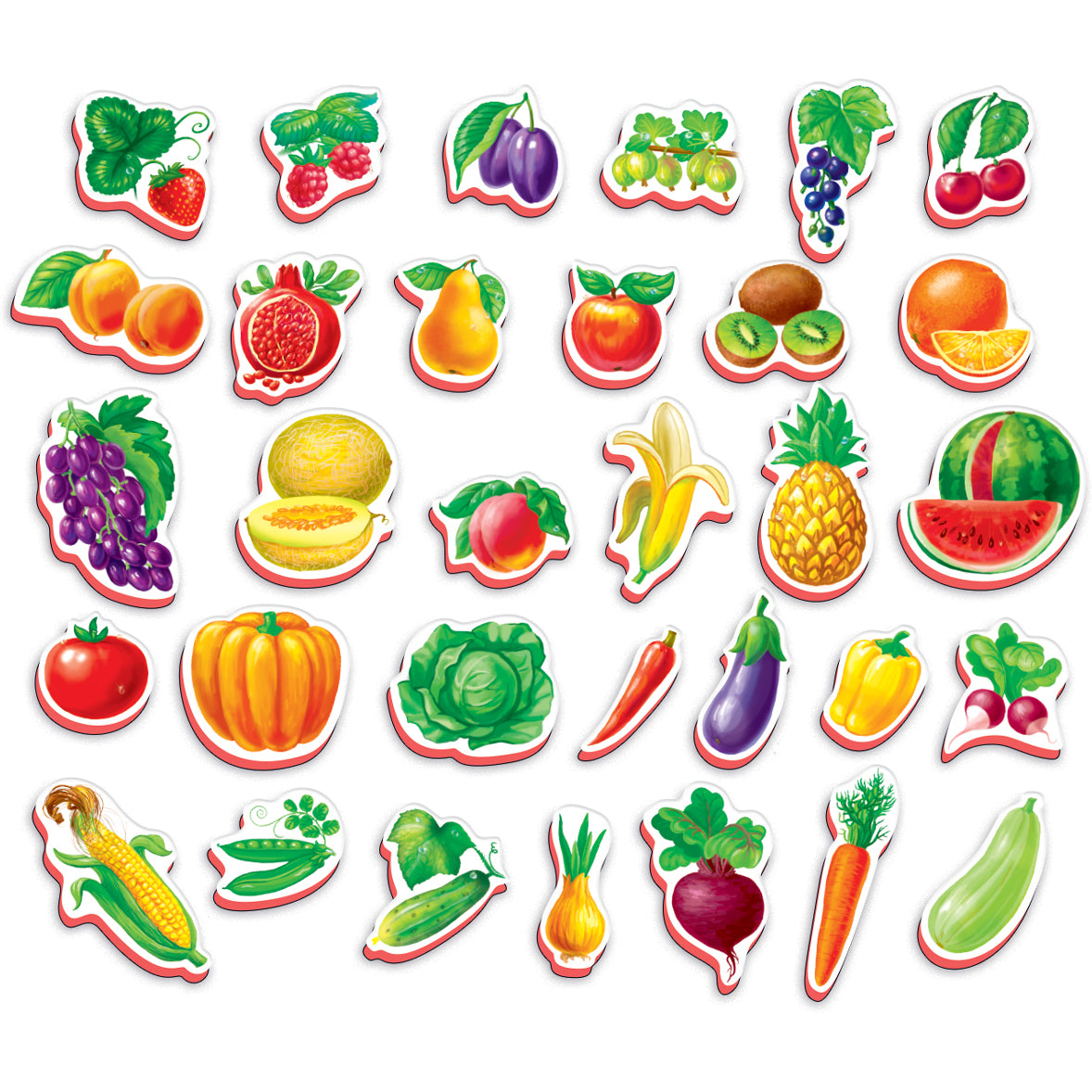 Joc educativ Lumea in Magneti - Fructe si legume Roter Kafer RK2101-04