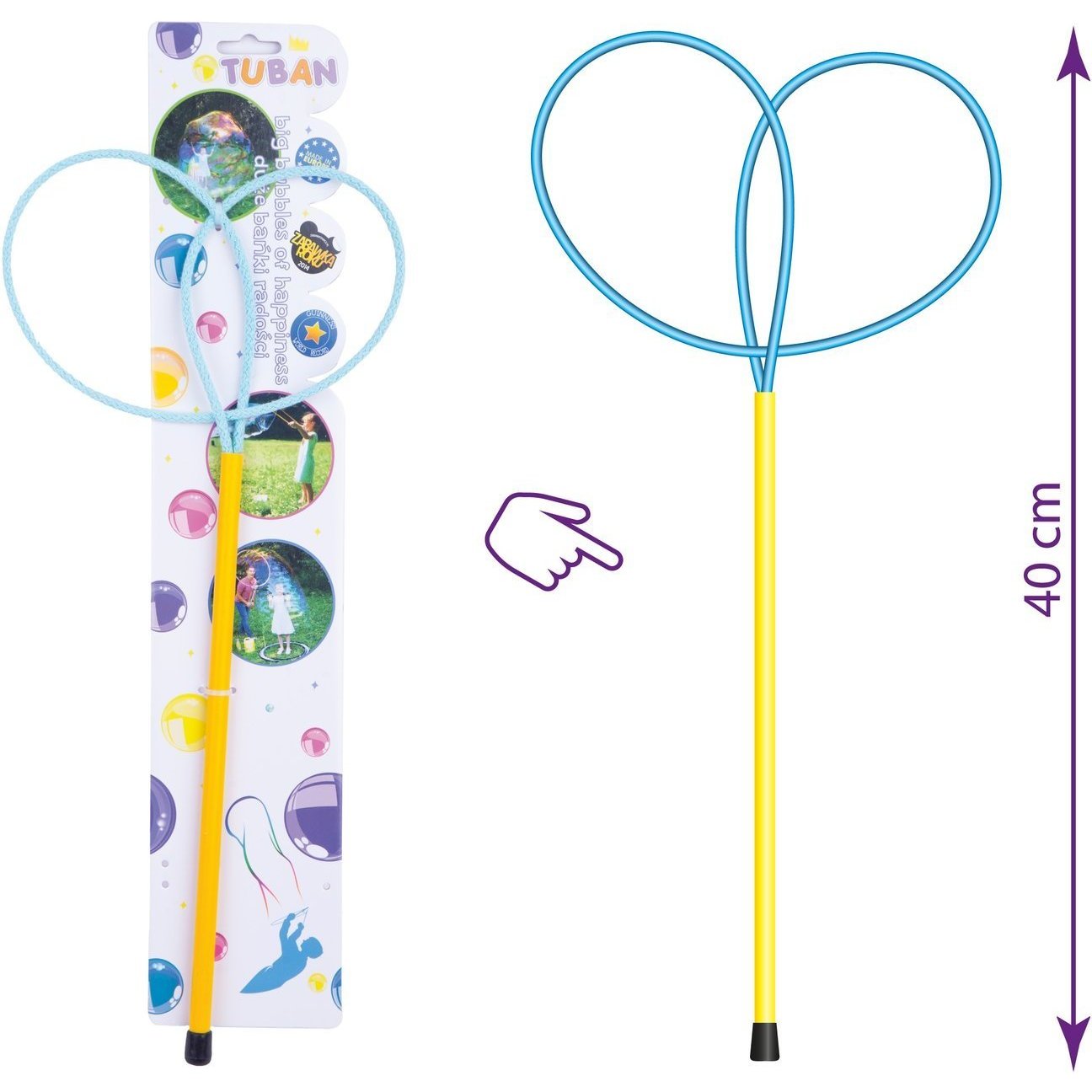 Bat cu inele pentru baloane de sapun Ring Pro Butterfly 40 cm Tuban TU3613