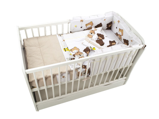 Lenjerie MyKids Teddy Play Maro 4 Piese M1 140x70