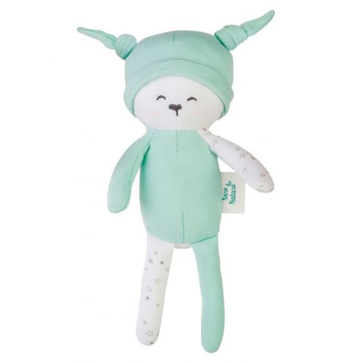 Papusa Textila din Bumbac Organic Verde Saro Baby