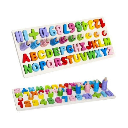 Puzzle lemn cu cifre si litere Iso Trade MY17385