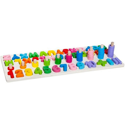 Puzzle lemn cu cifre si litere Iso Trade MY17385