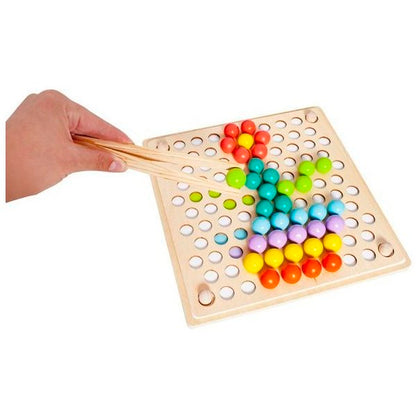 Joc educativ Mozaic cu bile din lemn Iso Trade MY17389