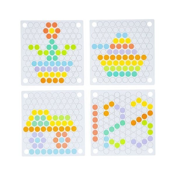 Joc educativ Mozaic cu bile din lemn Iso Trade MY17389