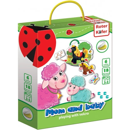 Joc educativ cu velcro Mami si Bebe Roter Kafer RK6101-04