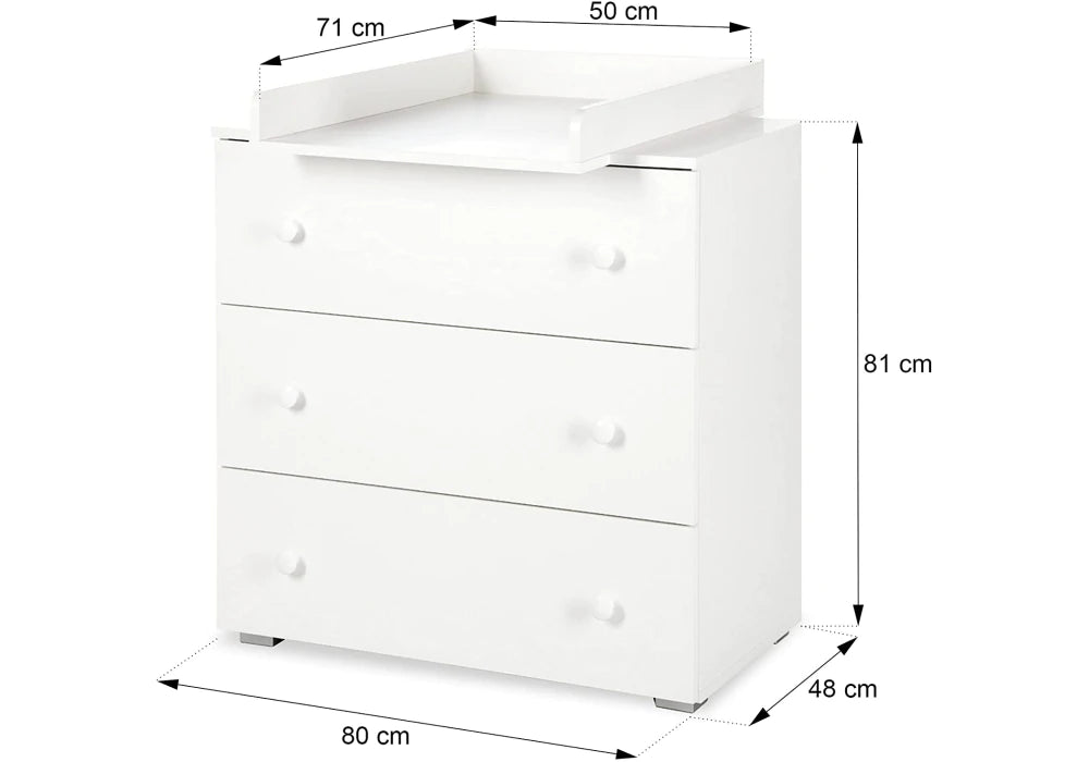 Comoda de Infasat Klups PAULA Alb