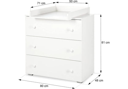 Comoda de Infasat Klups PAULA Alb
