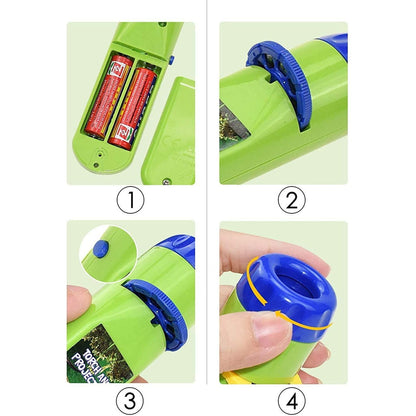 Lanterna proiector cu 3 diapozitive Imagini din Spatiu Bambinice BN013