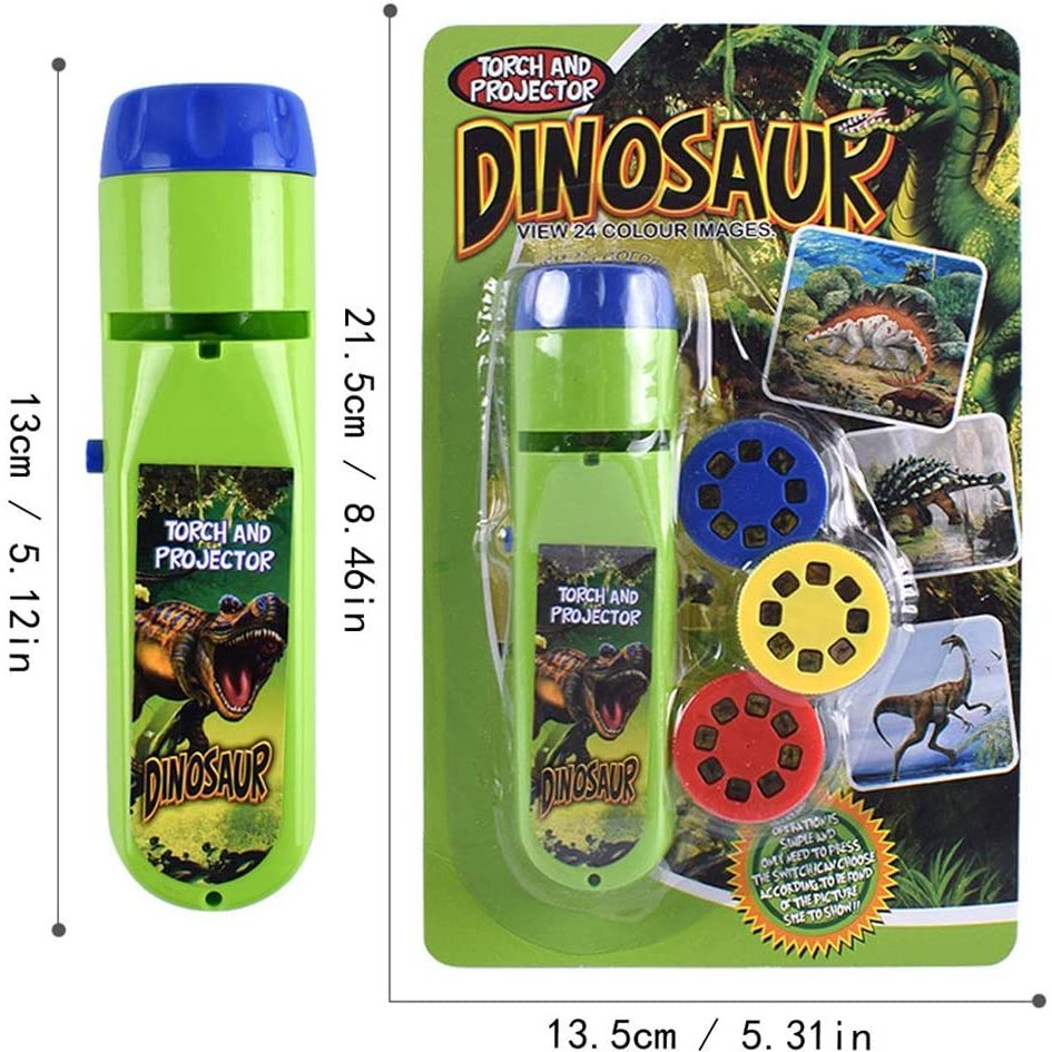 Lanterna proiector cu 3 diapozitive Dino Bambinice BN015