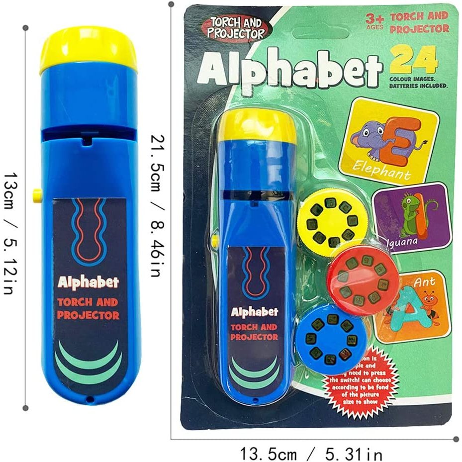 Lanterna proiector cu 3 diapozitive Alfabet Bambinice BN016