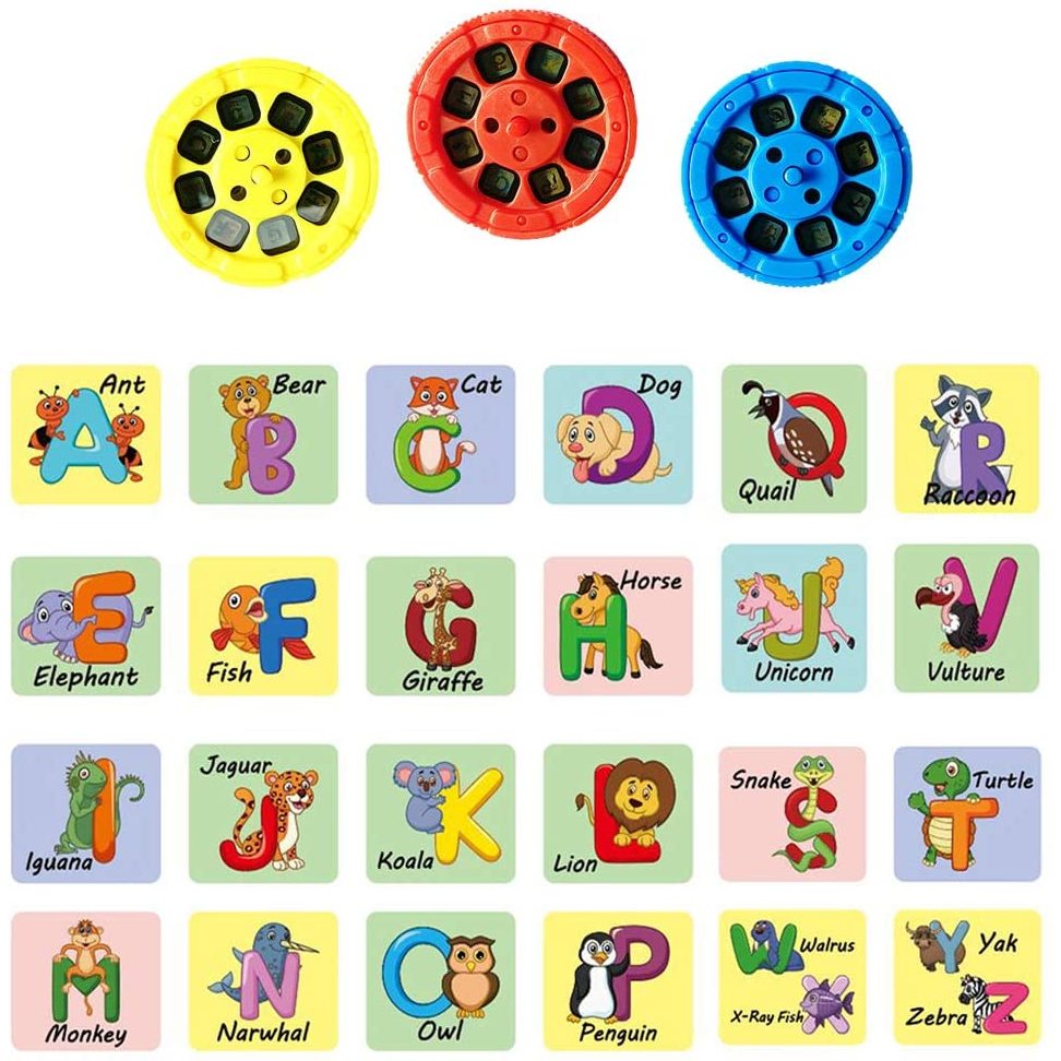 Lanterna proiector cu 3 diapozitive Alfabet Bambinice BN016