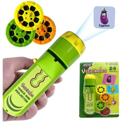 Lanterna proiector cu 3 diapozitive Legume Bambinice BN018
