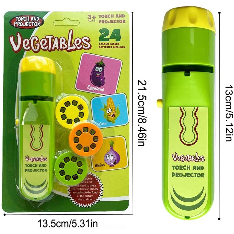 Lanterna proiector cu 3 diapozitive Legume Bambinice BN018