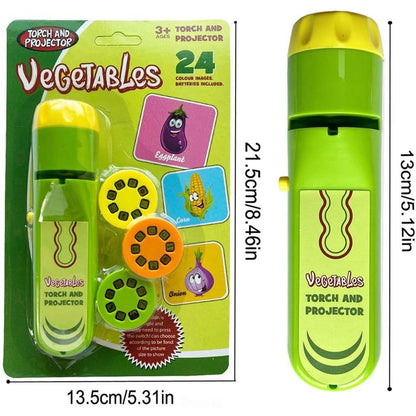 Lanterna proiector cu 3 diapozitive Legume Bambinice BN018