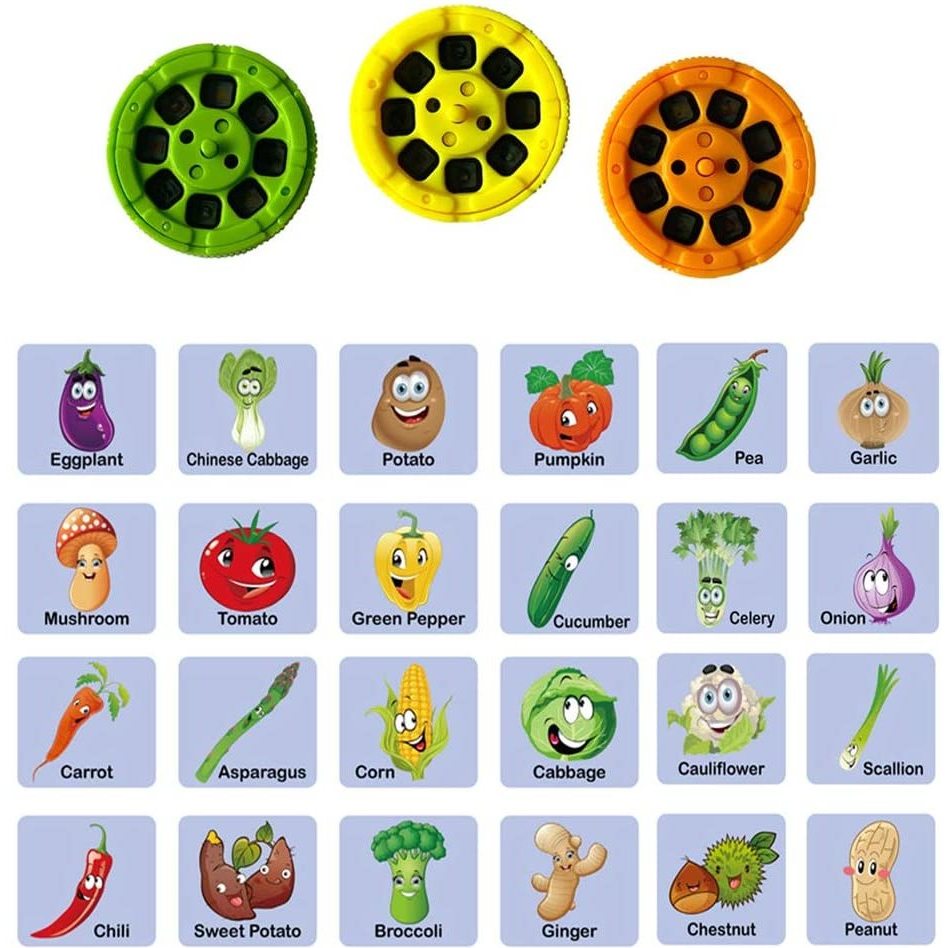 Lanterna proiector cu 3 diapozitive Legume Bambinice BN018