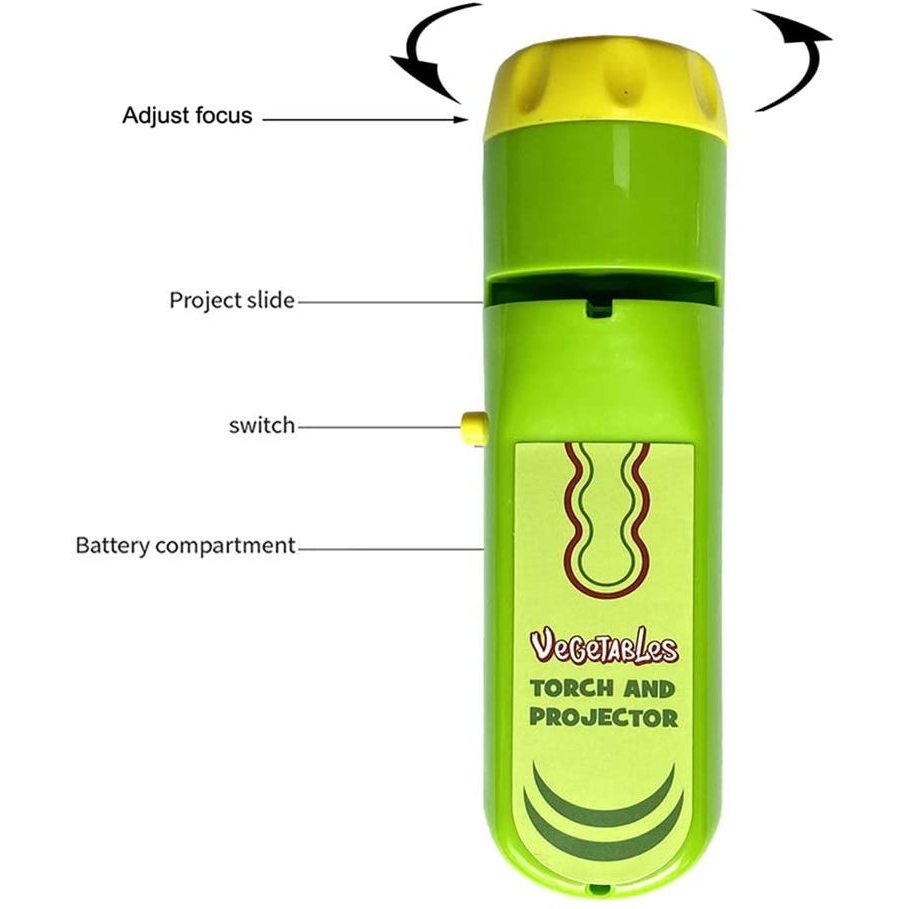 Lanterna proiector cu 3 diapozitive Legume Bambinice BN018