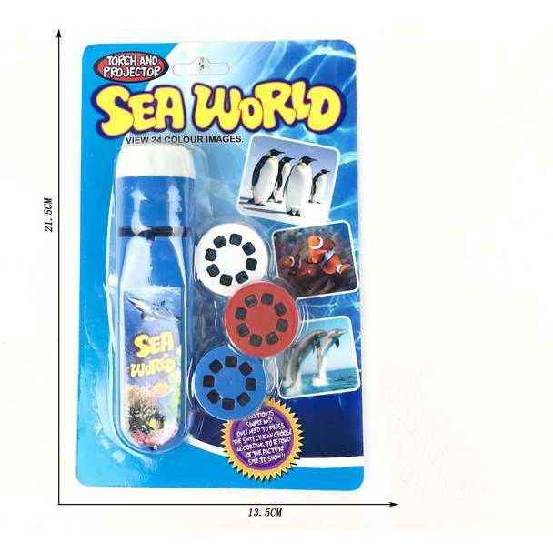 Lanterna proiector cu 3 diapozitive Animale Marine Bambinice BN019
