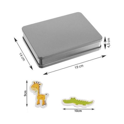 Set 40 magnetei pentru frigider cu animale in cutie metalica Iso Trade MY17484