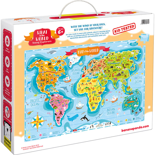 Puzzle Descopera lumea - Tinerii exploratori, 168 piese, 98x68cm Banana Panda BP33672