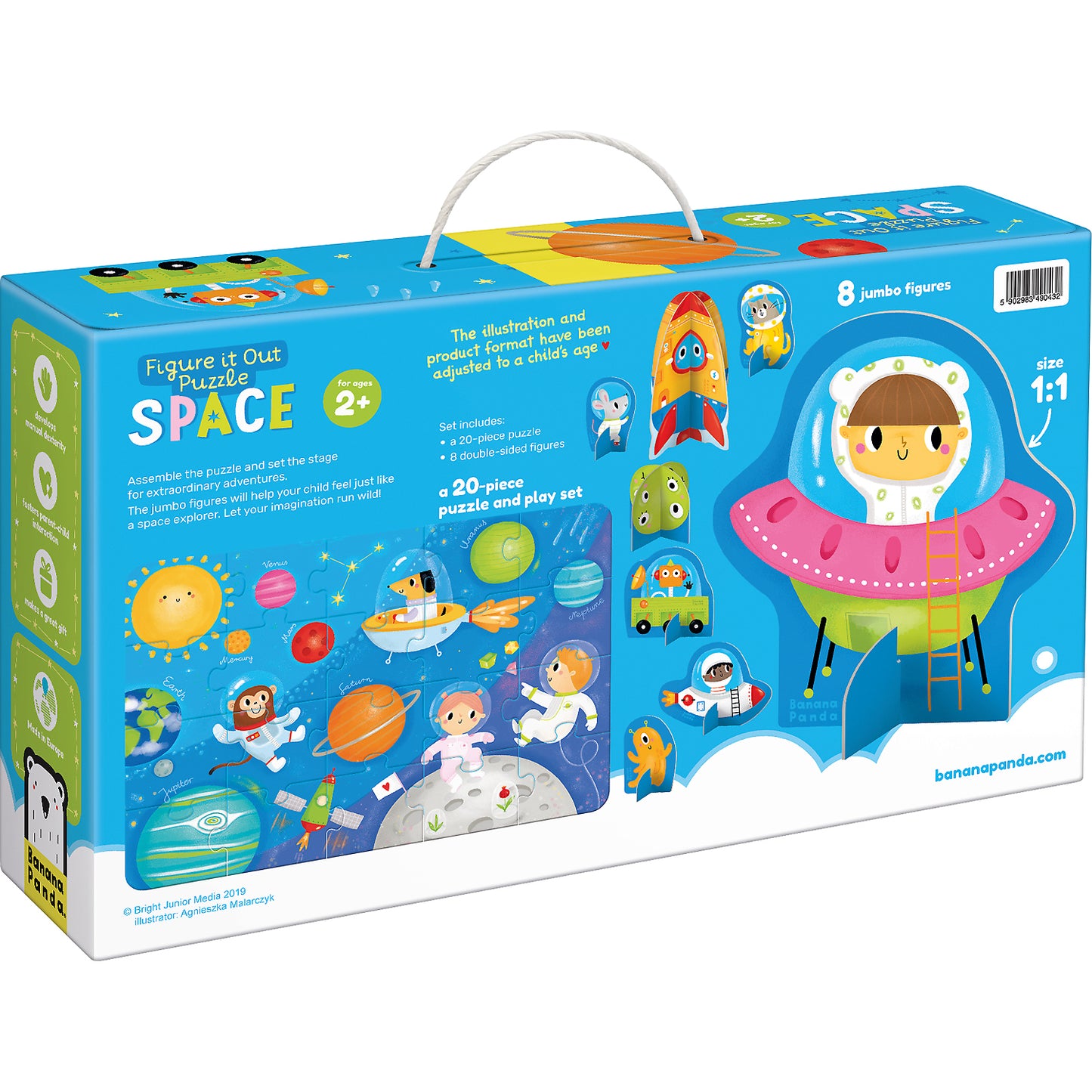 Puzzle educativ - Descopera Spatiul, 20 piese, 48x32cm Banana Panda BP49043