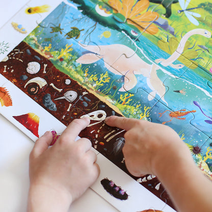 Puzzle Dinozauri 60 piese, 48x68cm Banana Panda BP49112