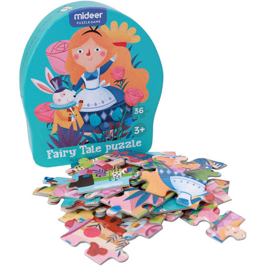 Puzzle poveste â€“ Alice in tara minunilor, 36 piese Mideer MD3058