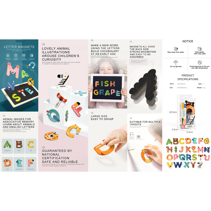 Set 26 litere magnetice Mideer MD2064