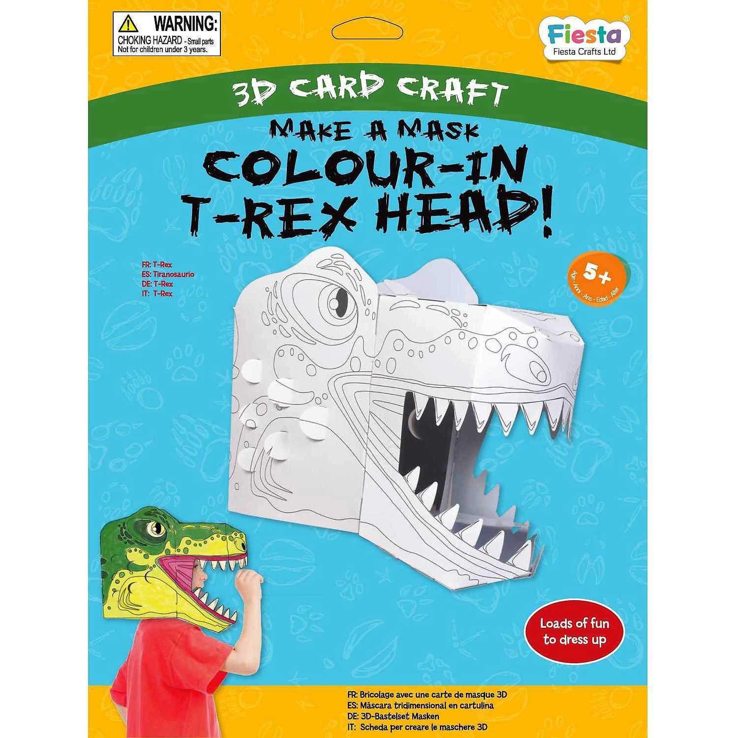 Coloreaza-ti propria Masca 3D T-Rex Fiesta Crafts FCT-3042