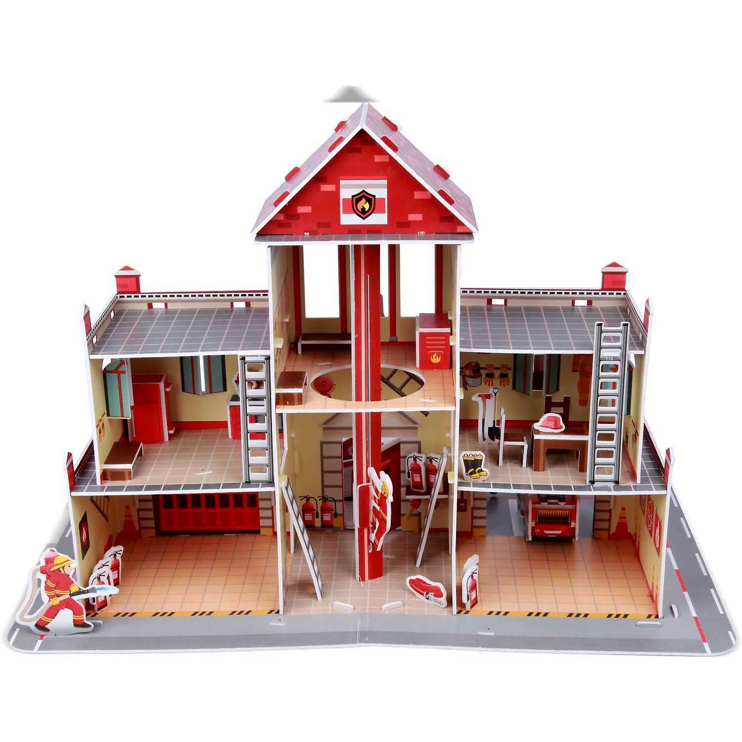 Set constructie puzzle 3D -  Statie de pompieri Fiesta Crafts FCT-3047
