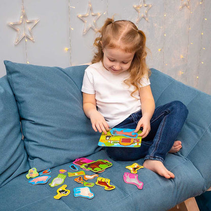 Set magnetic Animale de la Ferma cu Plansa magnetica inclusa, 21 piese Roter Kafer RK2090-01