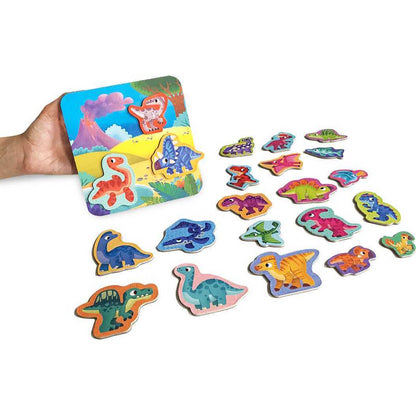 Set magnetic Dinozauri cu Plansa magnetica inclusa, 22 piese Roter Kafer RK2090-03