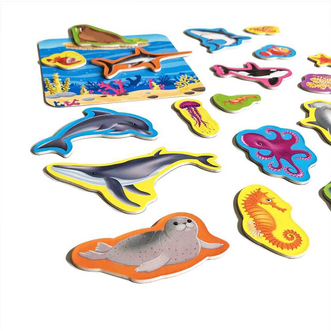 Set magnetic Animale Marine cu Plansa magnetica inclusa, 21 piese Roter Kafer RK2090-05