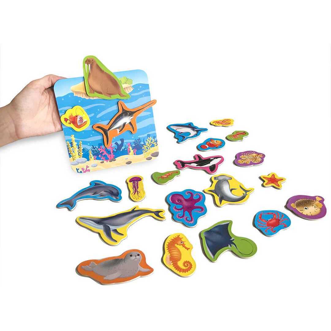 Set magnetic Animale Marine cu Plansa magnetica inclusa, 21 piese Roter Kafer RK2090-05